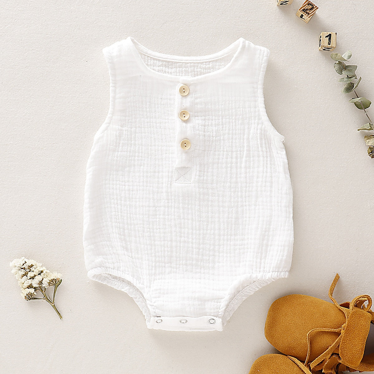 Little Lullaby Lane - Sleeveless Baby Rompers